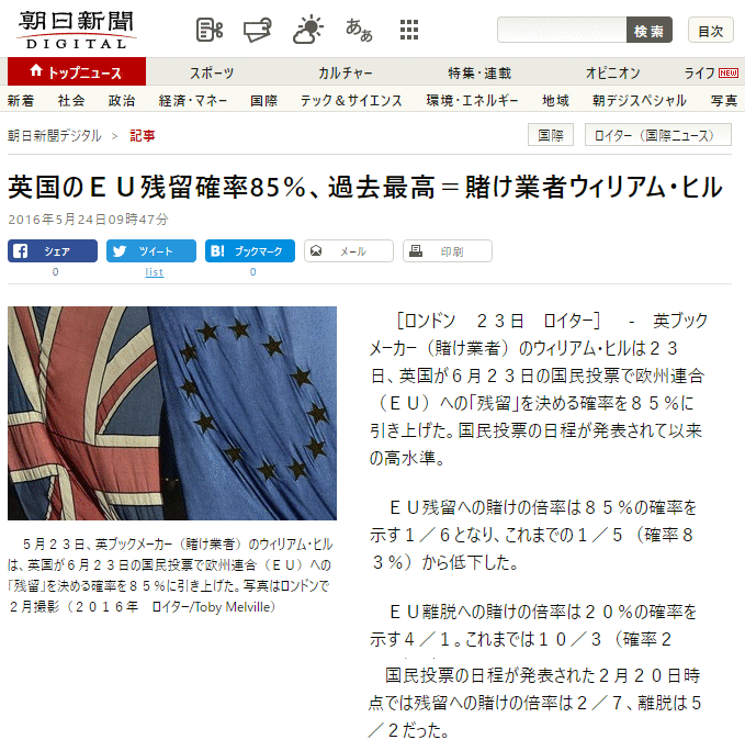 William Hill朝日新聞記事