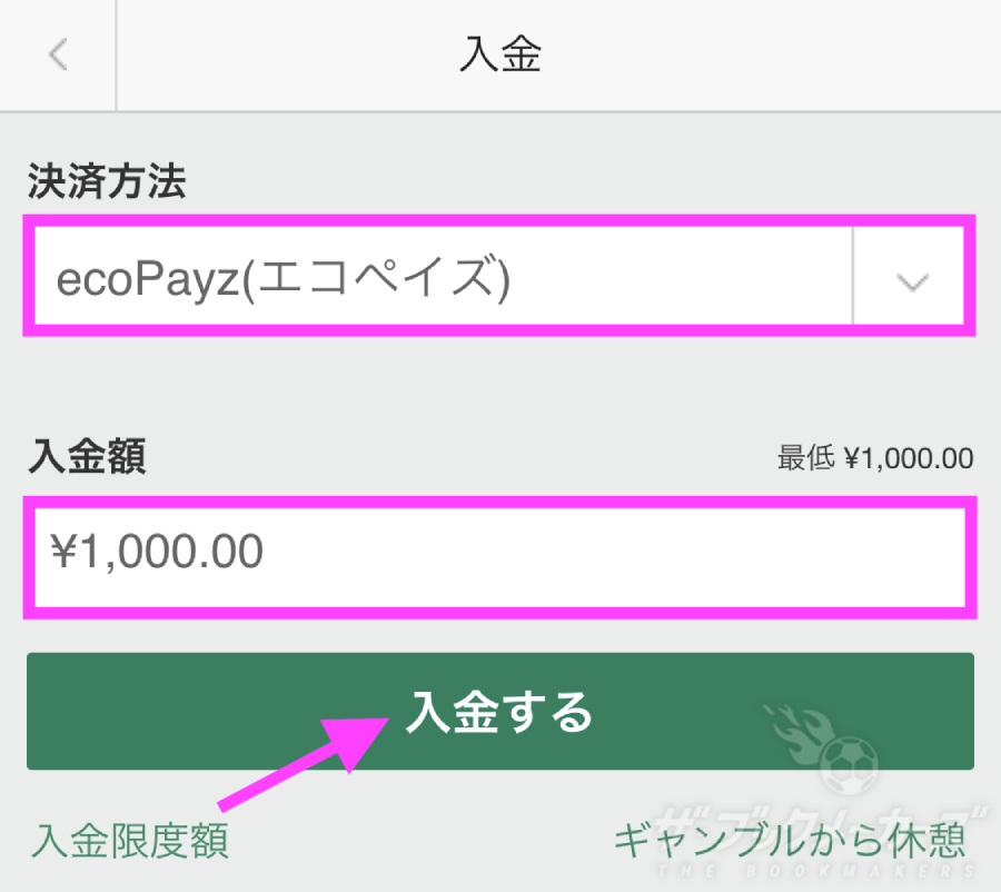 bet365エコペイズ入金