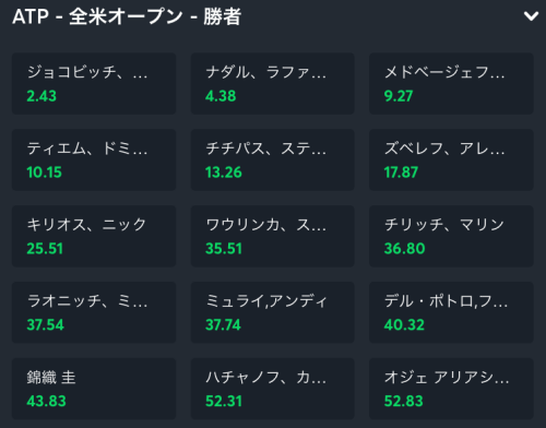 ブックメーカーでテニスの優勝者に賭ける