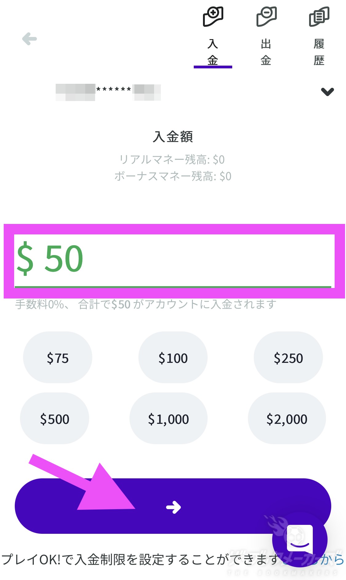 カスモレボ入金